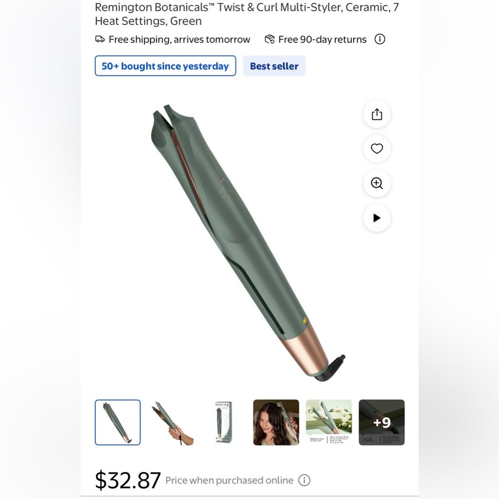 Remington Green and Gold Hair Styler